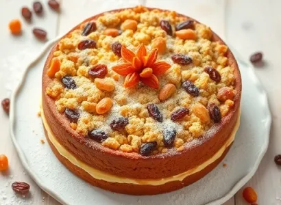 Gâteau au beurre d'abricot et raisin