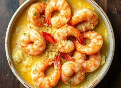 Gratin de crevettes et crabe