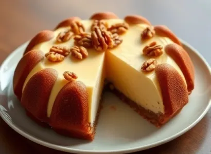 Gâteau au fromage créme et noix de Grenoble