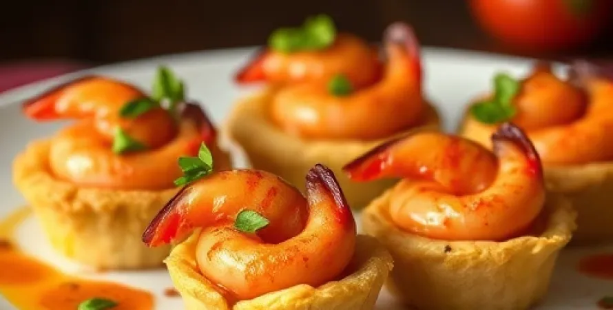 Gâteaux de crevettes et chorizo avec sauce tomate