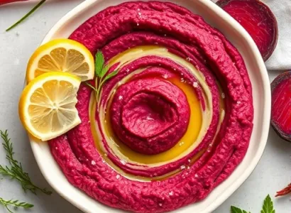 Hummus de betteraves rouges