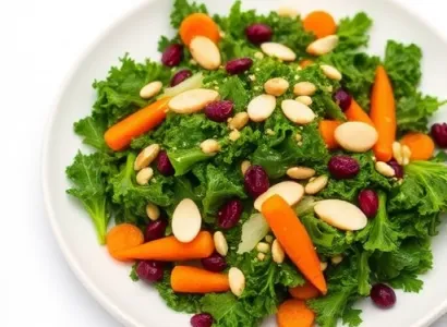 Salade de chou kale aux amandes et au curry