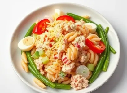 Salade de pâtes aux thon et légumes
