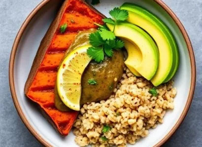 Bol de patate douce avec chimichurri argentin