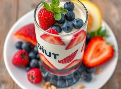 Parfait de fruits bleus