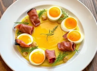 Asperges au jambon et oeufs