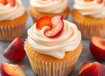 Cupcakes pêche Bellini