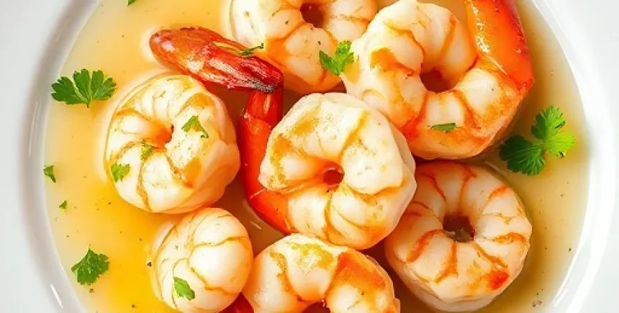 Crevettes sauce au vin blanc