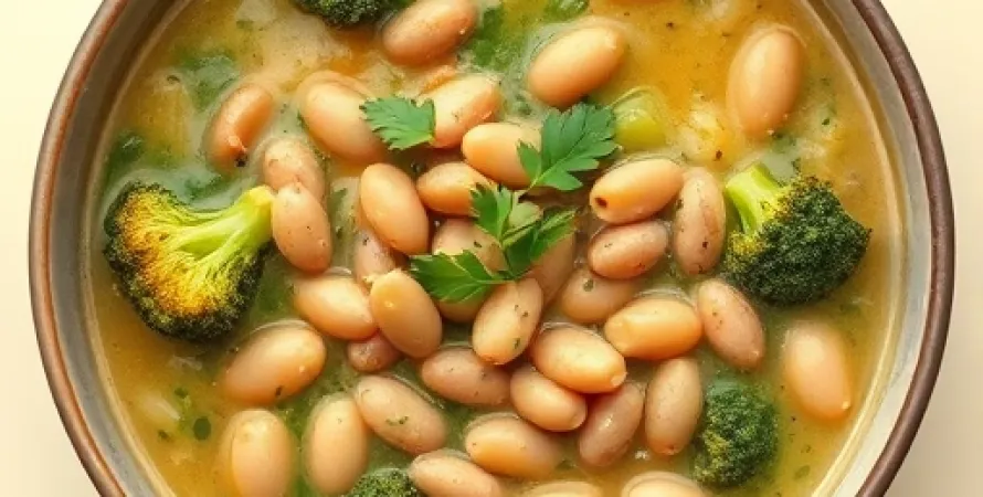 Soupe de brocolis et haricots