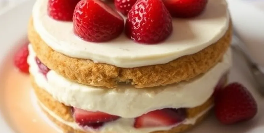 Gâteau fromage frais aux fraises