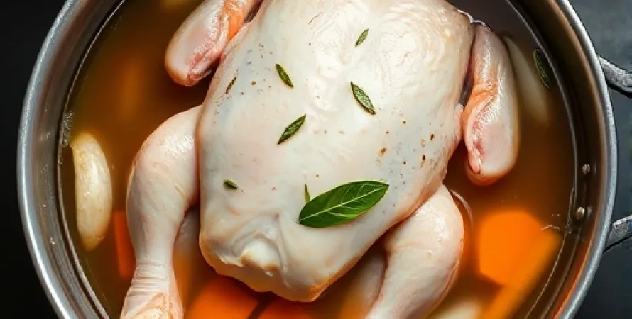 Bouillon de poulet à partir de carcasses