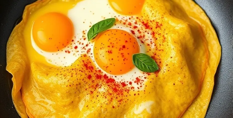 Omelette aux saucisses végétariennes