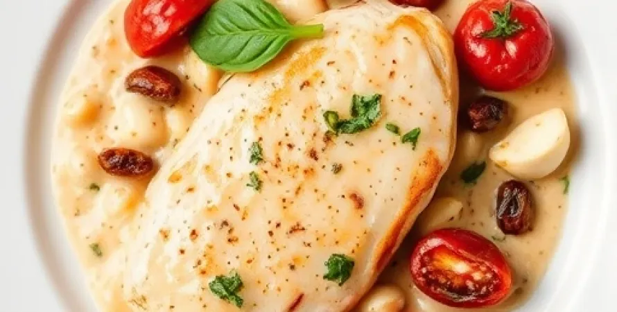 Poulet à la sauce au basilic