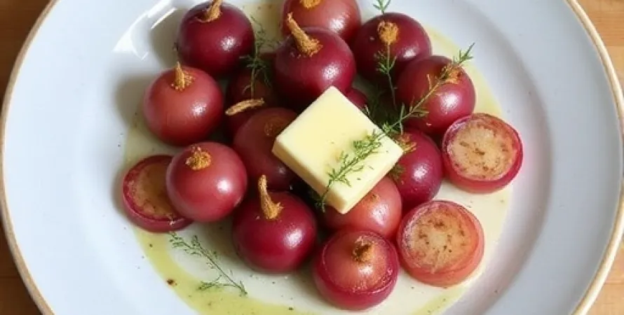 Oignons rouges au thym