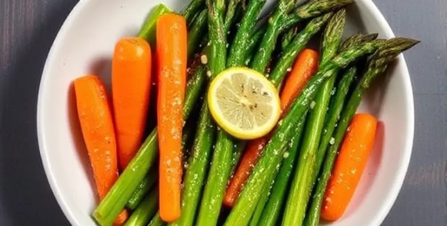 Asperges et carottes au citron