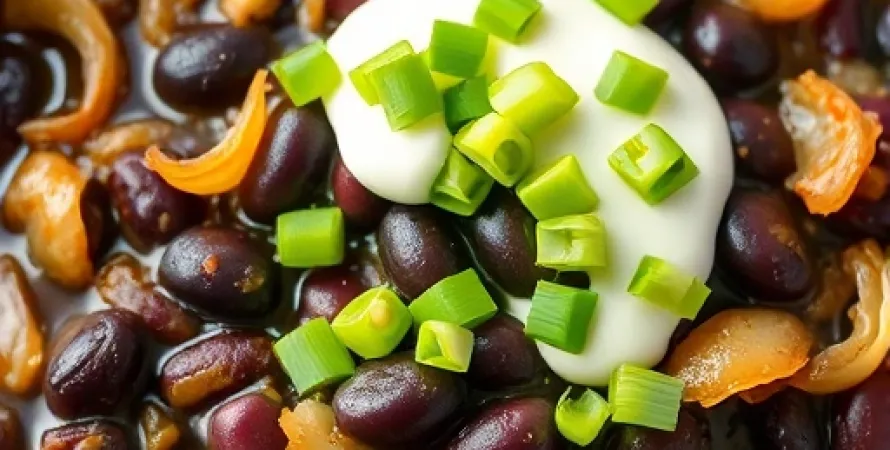 Haricots noirs cuisinés