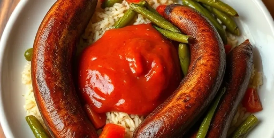 Saucisses cajuns aux haricots rouges