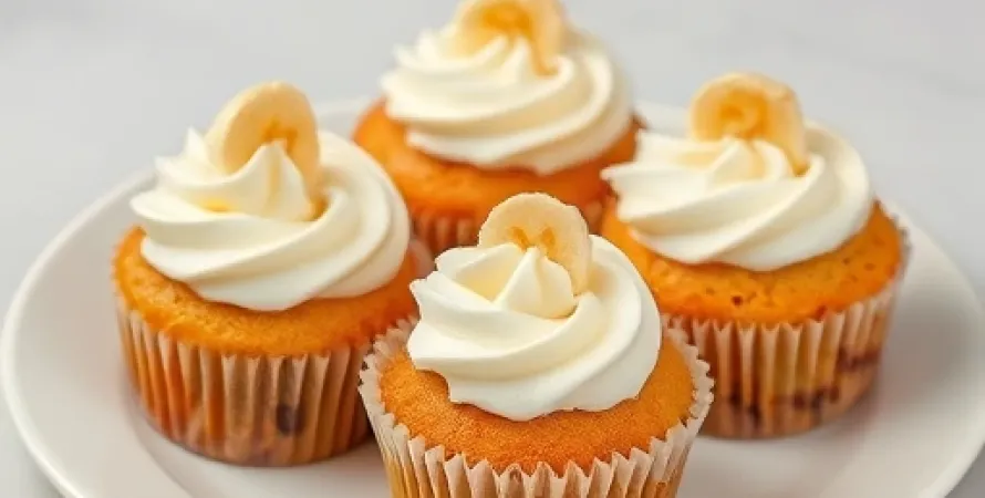 Cupcakes à la banane et à la crème de vanille