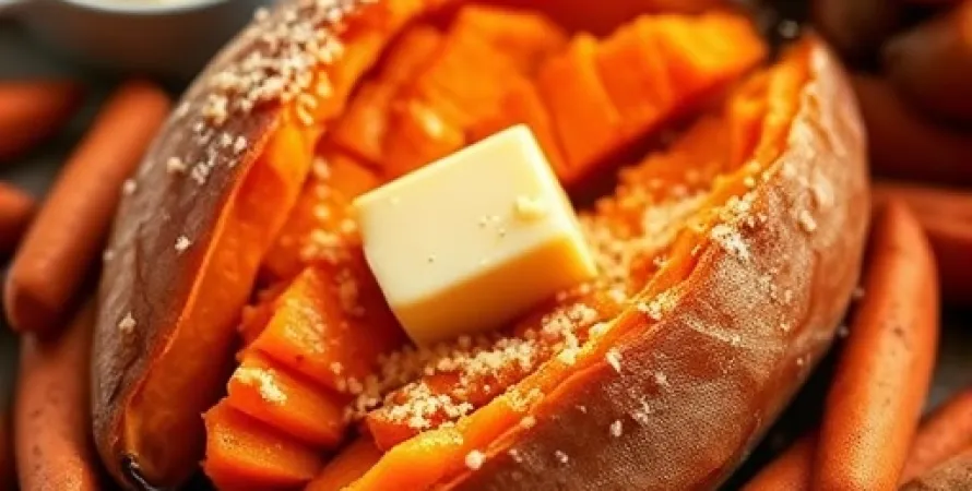 Pommes de terre doux au beurre et sucre