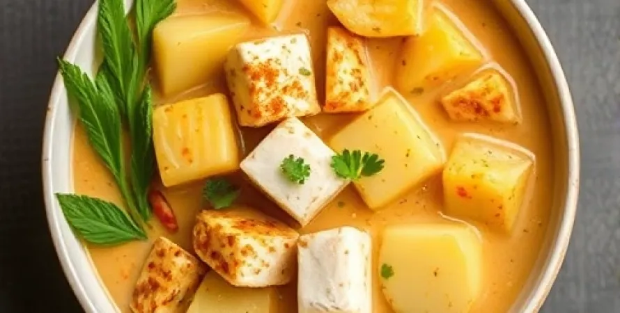 Curry de tofu aux pommes de terre et ananas