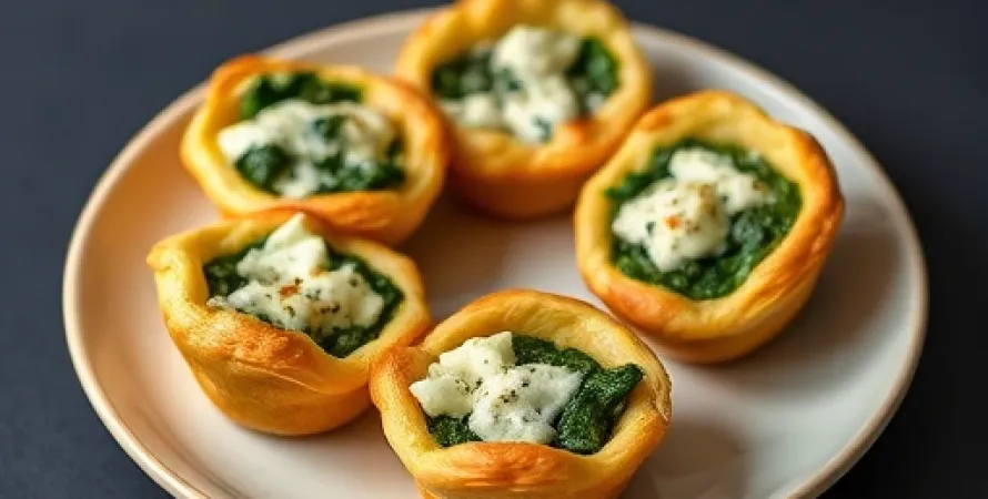 Puffs au fromage bleu et épinard