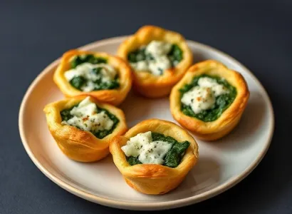 Puffs au fromage bleu et épinard