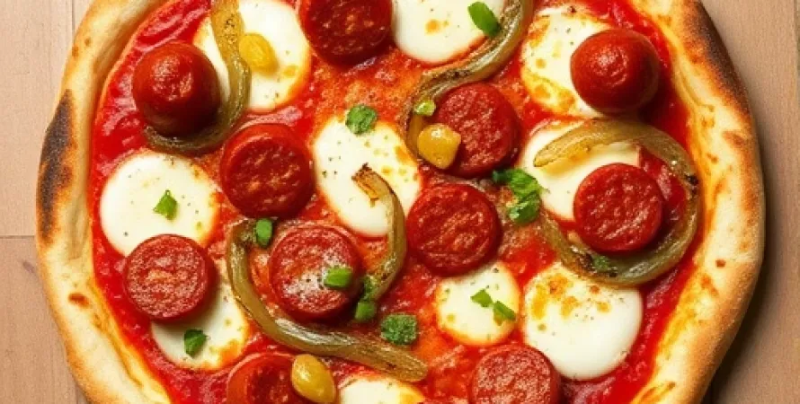 Pita pizza aux oignons caramélisés