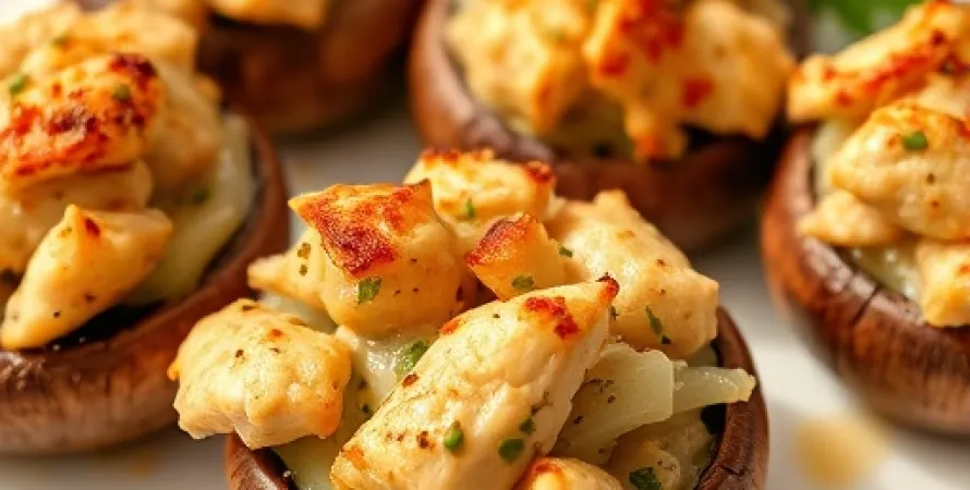 Champignons farcis au poulet