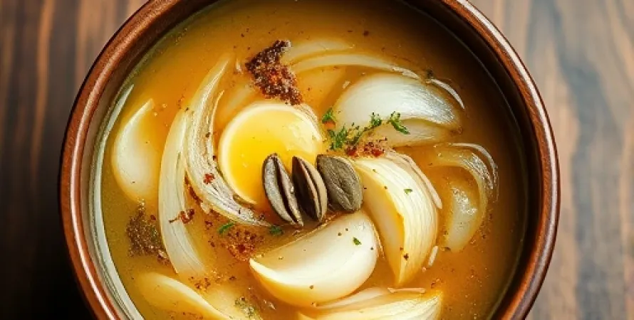 Soupe aux oignons et épices