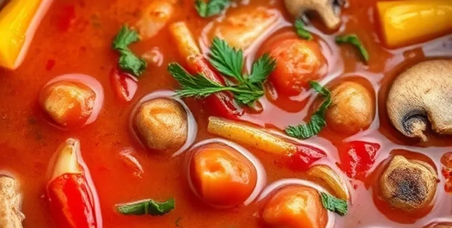 Soupe aux tomates et légumes
