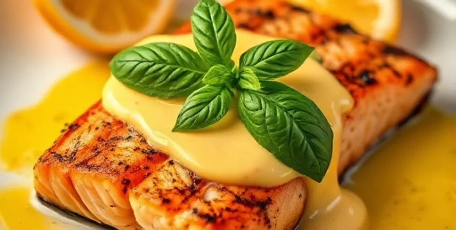 Saumon Grillé au Basilic