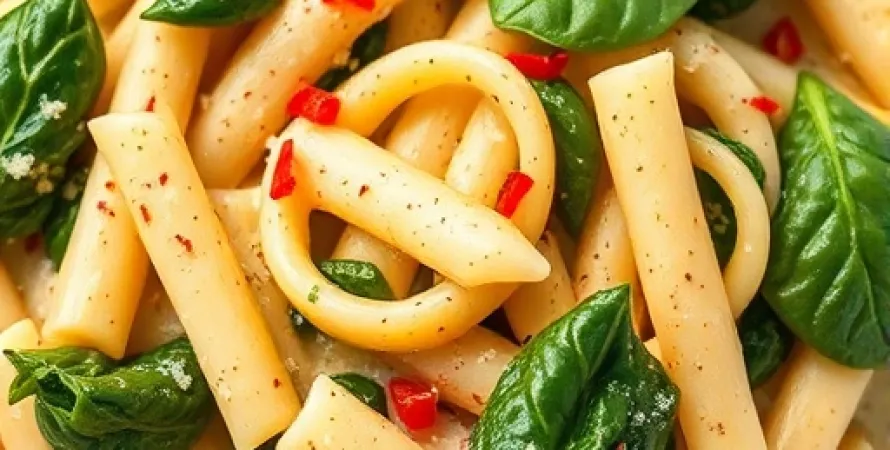 Pâtes rigatoni aux épinards
