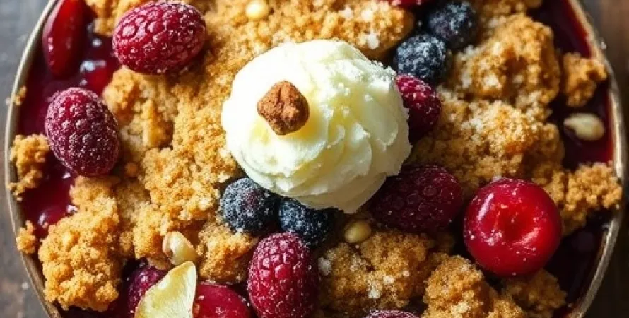 Crumble aux fruits rouges