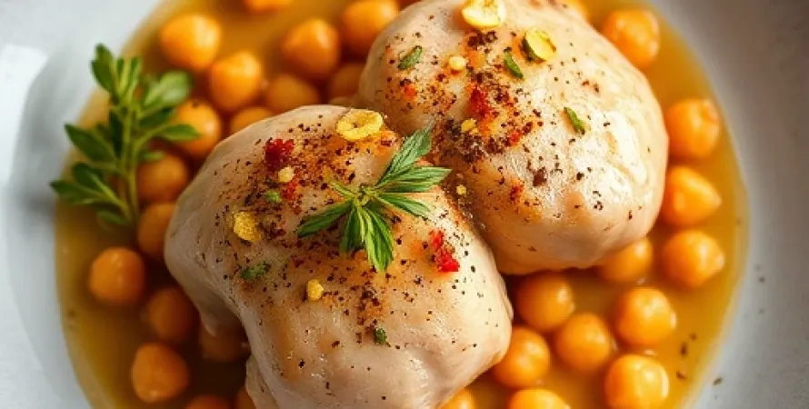 Poulet au chickpeas et épices