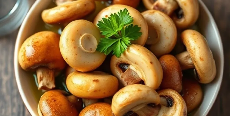 Champignons au garlic marinés