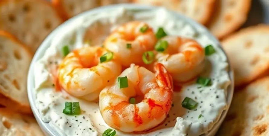Crevettes et fromage crémeux