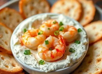 Crevettes et fromage crémeux