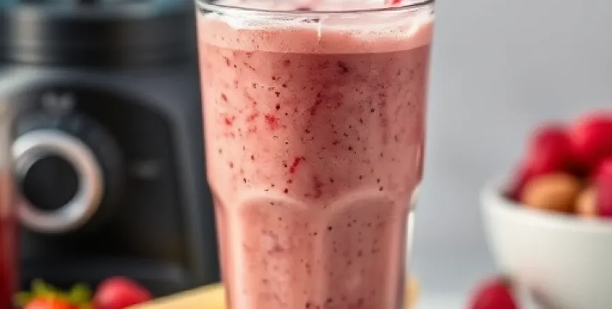 Smoothie aux fruits rouges et banane