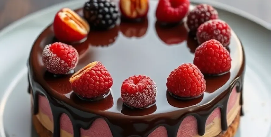 Recette Gâteau aux fruits rouges et au chocolat