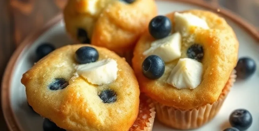 Muffins au fromage et aux bleuets