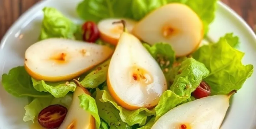 Salade de poire pochée