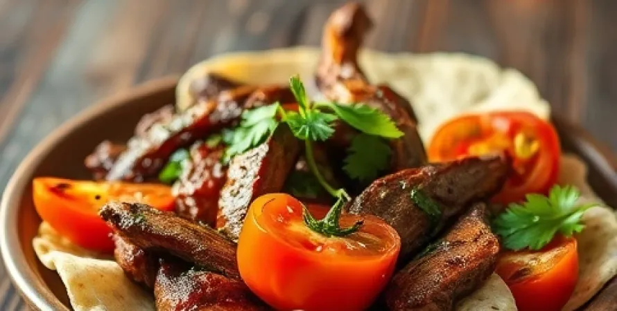 Fajitas de boeuf au maïs et tomate