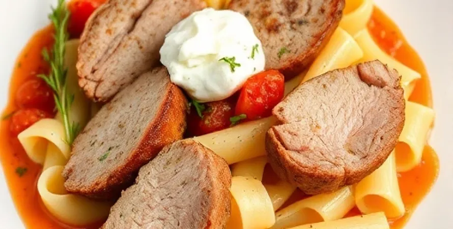 Côtes de porc au rigatoni