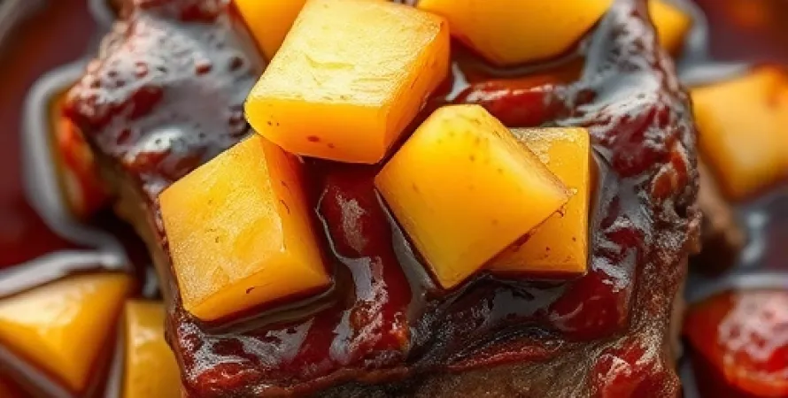Côtes courtes de boeuf aux chunks d'ananas