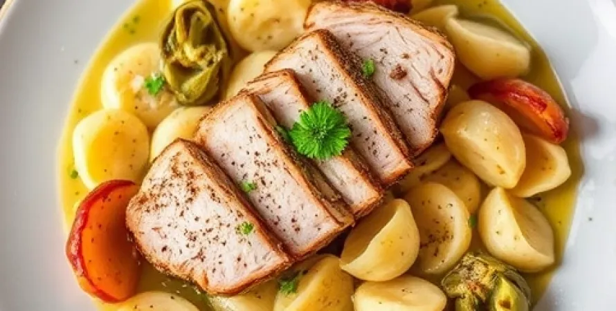 Pâtes aux artichauts et au poulet