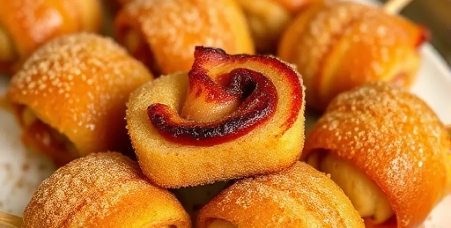 Tournures de bacon au sucre
