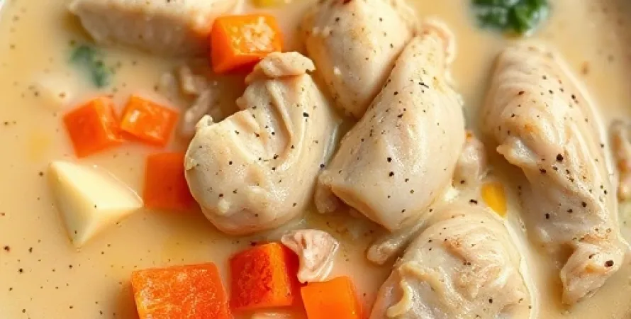 Potage de poulet au pot