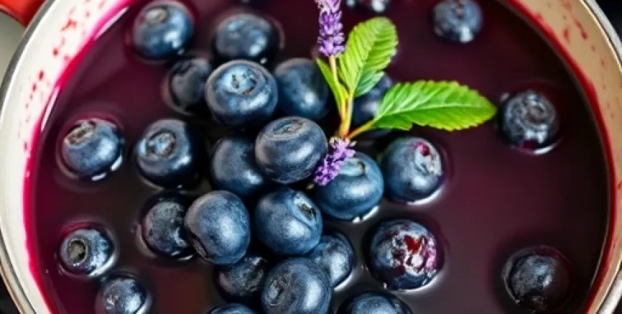Compote de myrtilliers à la lavande