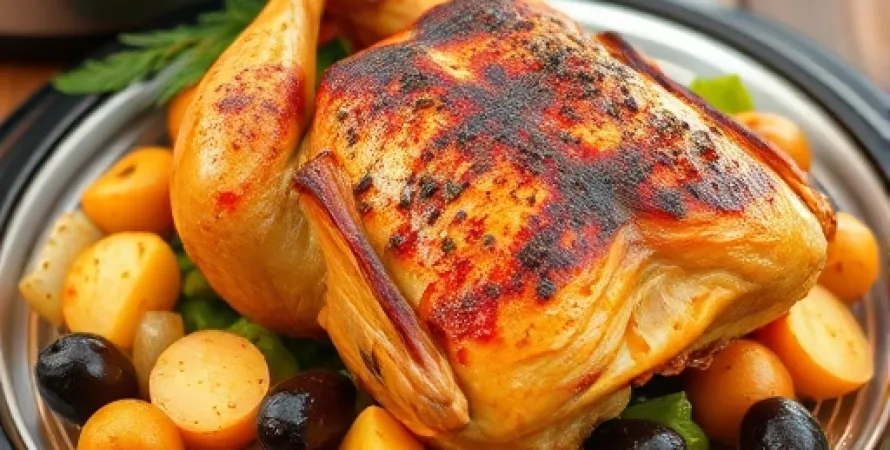 Poulet au slow cooker avec olives