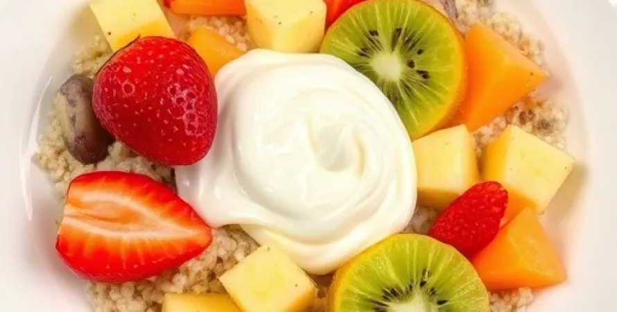 Salade de fruit chaud au yaourt